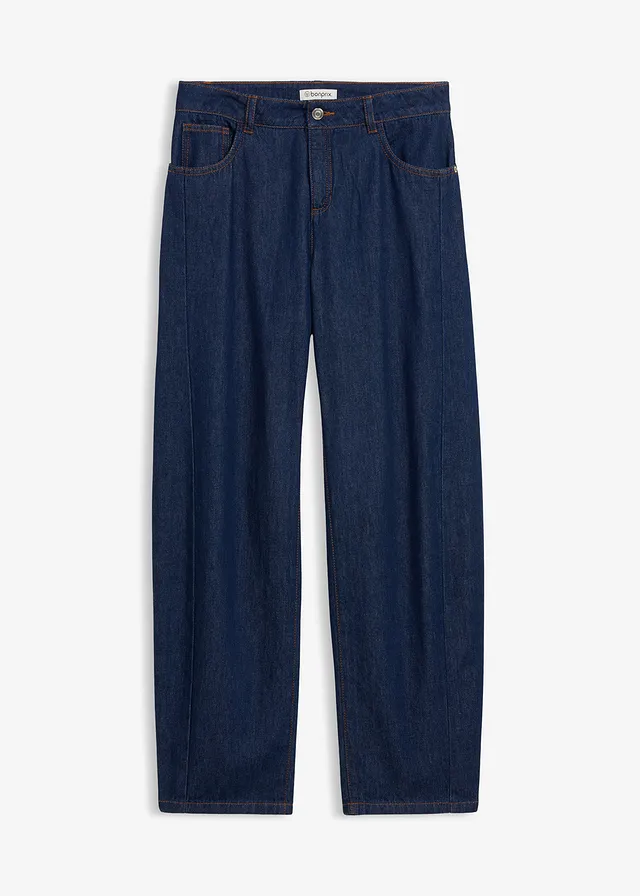 Jean balloon taille mi-haute