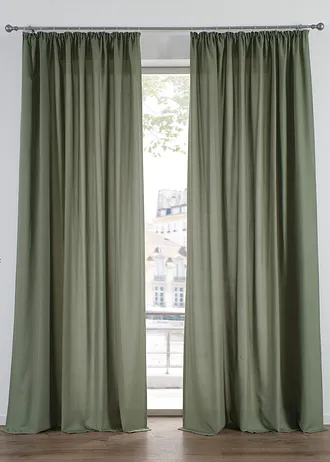 Lot de 2 rideaux en microfibre • olive • Boutique bonprix