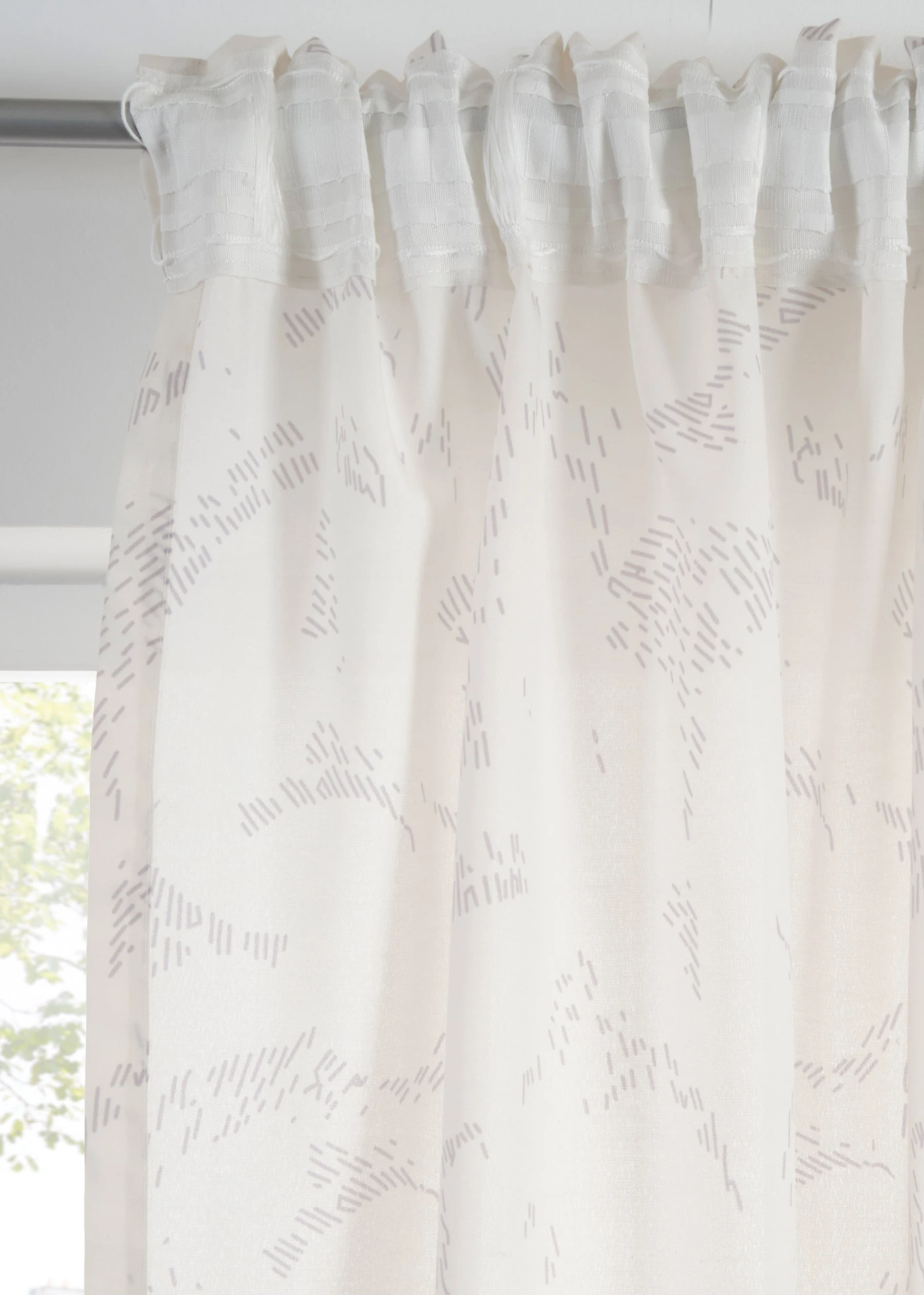 Halftransparant gordijn, ook verkrijgbaar in extra lang (2 stuks) • crème-grijs • bonprix online shop