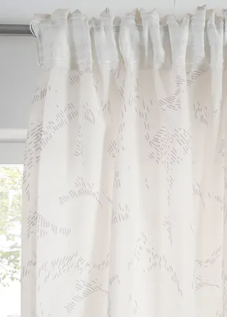 Halftransparant gordijn, ook verkrijgbaar in extra lang (2 stuks) • crème-grijs • bonprix online shop