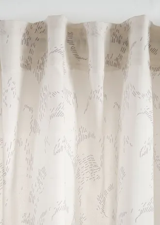 Lot de 2 voilages semi-transparents, aussi en extra long • crème/gris • Boutique bonprix