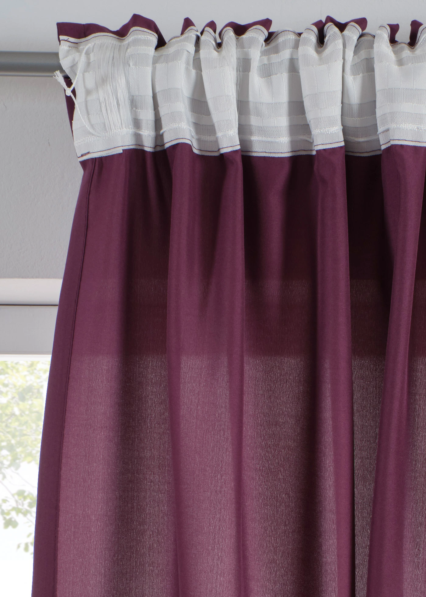 Onderhoudsvriendelijke gordijnen van microvezel (2 stuks) • aubergine • bonprix online shop