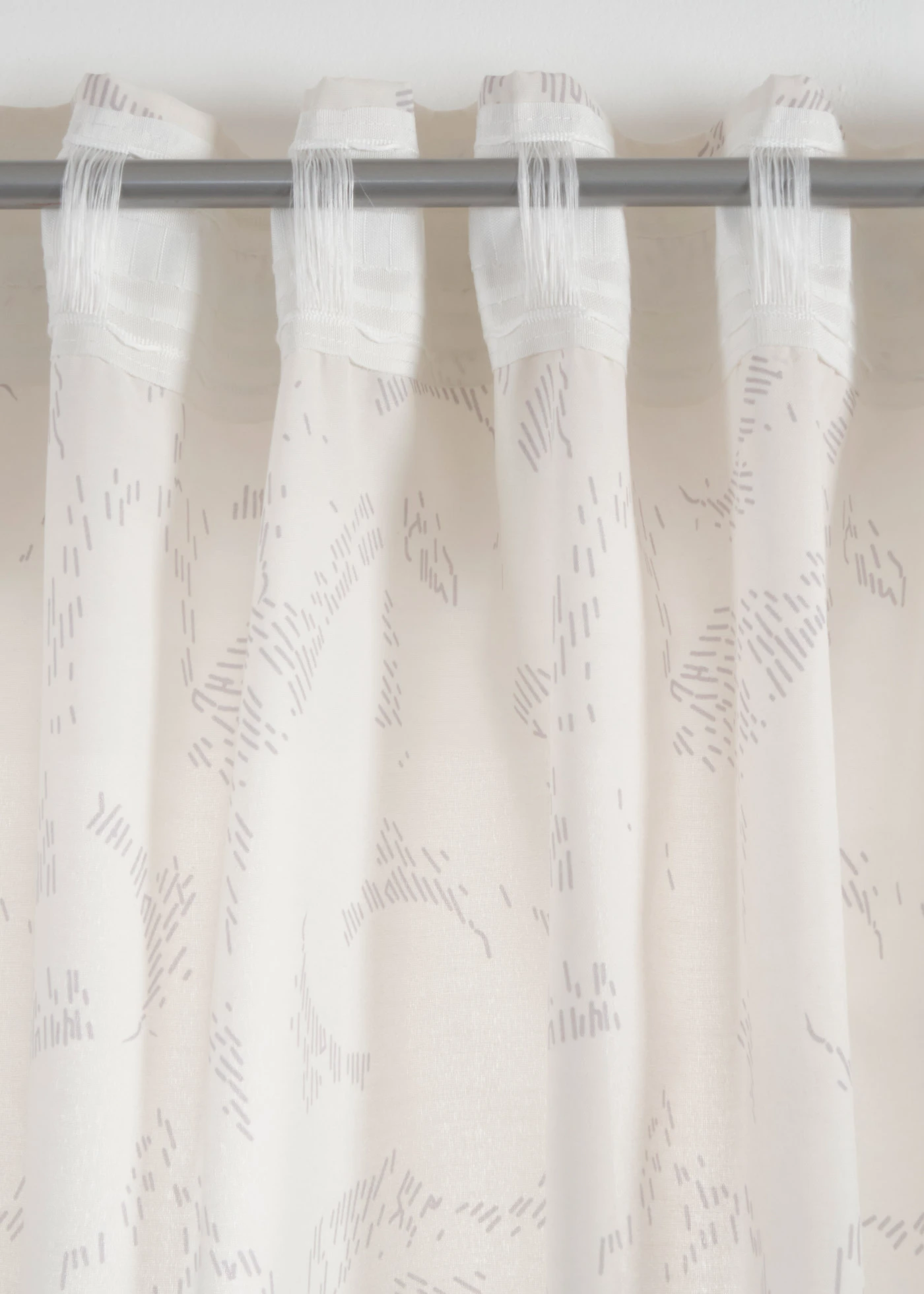Halftransparant gordijn, ook verkrijgbaar in extra lang (2 stuks) • crème-grijs • bonprix online shop