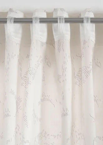 Lot de 2 voilages semi-transparents, aussi en extra long • crème/gris • Boutique bonprix