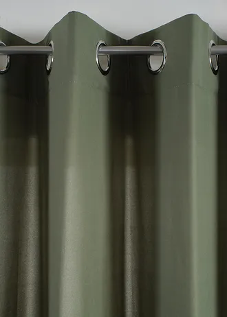 Könnyen kezelhető mikroszálas függöny (2 db-os csomag) • olívazöld • bonprix áruház