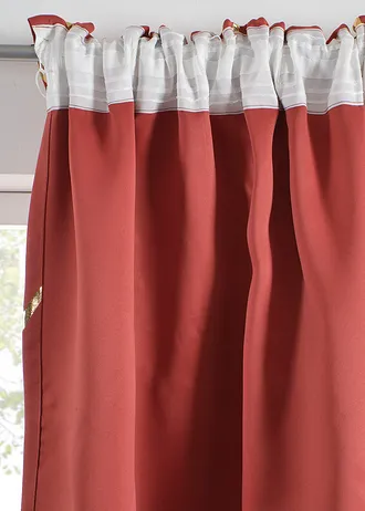 Draperie opacă suprafața lucios (1 buc.) • maro-marsala/auriu • magazin bonprix