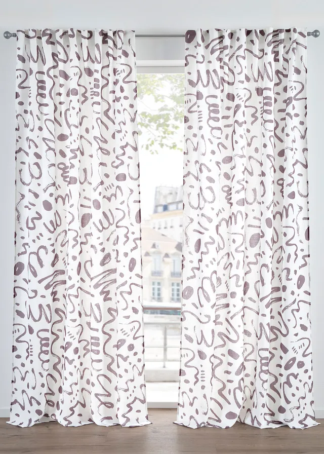 Gordijn met structuur, ook verkrijgbaar in extra lang (1 stuk) • grijs/wit • bonprix online shop