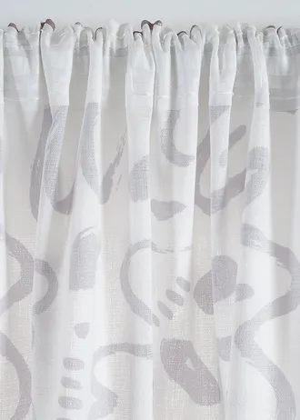 Firana ze strukturą, także bardzo długa (1 szt.) • szaro-biały • sklep bonprix
