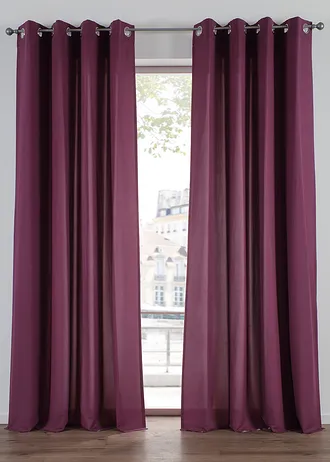 Rideau en microfibre (2 pces) • aubergine • Boutique bonprix
