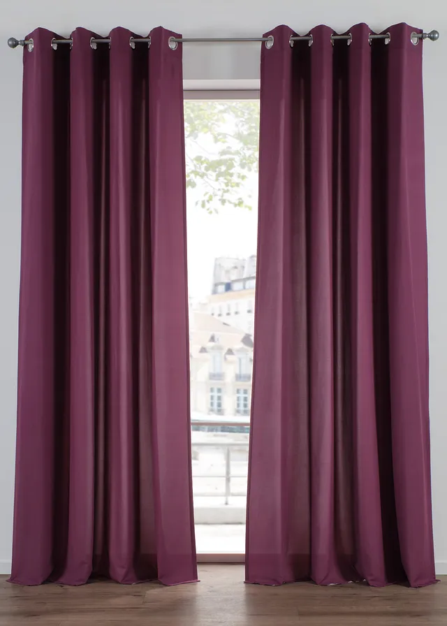Rideau en microfibre (2 pces) • aubergine • Boutique bonprix