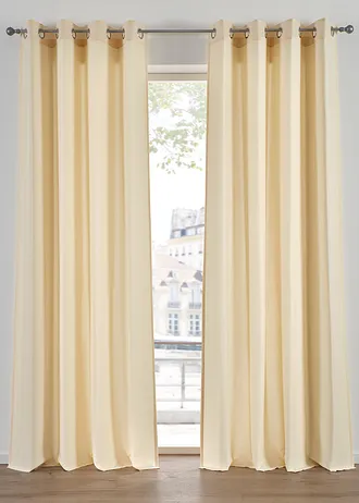 Gordijnen van microvezel (2 stuks) • champagnekleur • bonprix online shop