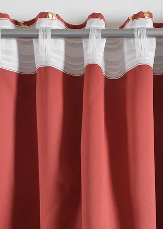 Verduisterend gordijn met glanzende print (1 stuk) • marsalabruin/goudkleur • bonprix online shop