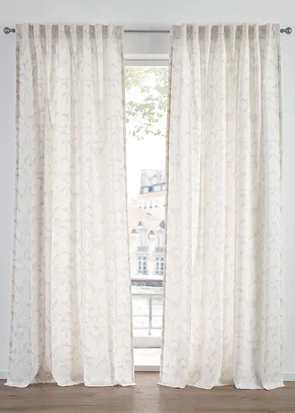 Lot de 2 voilages semi-transparents, aussi en extra long