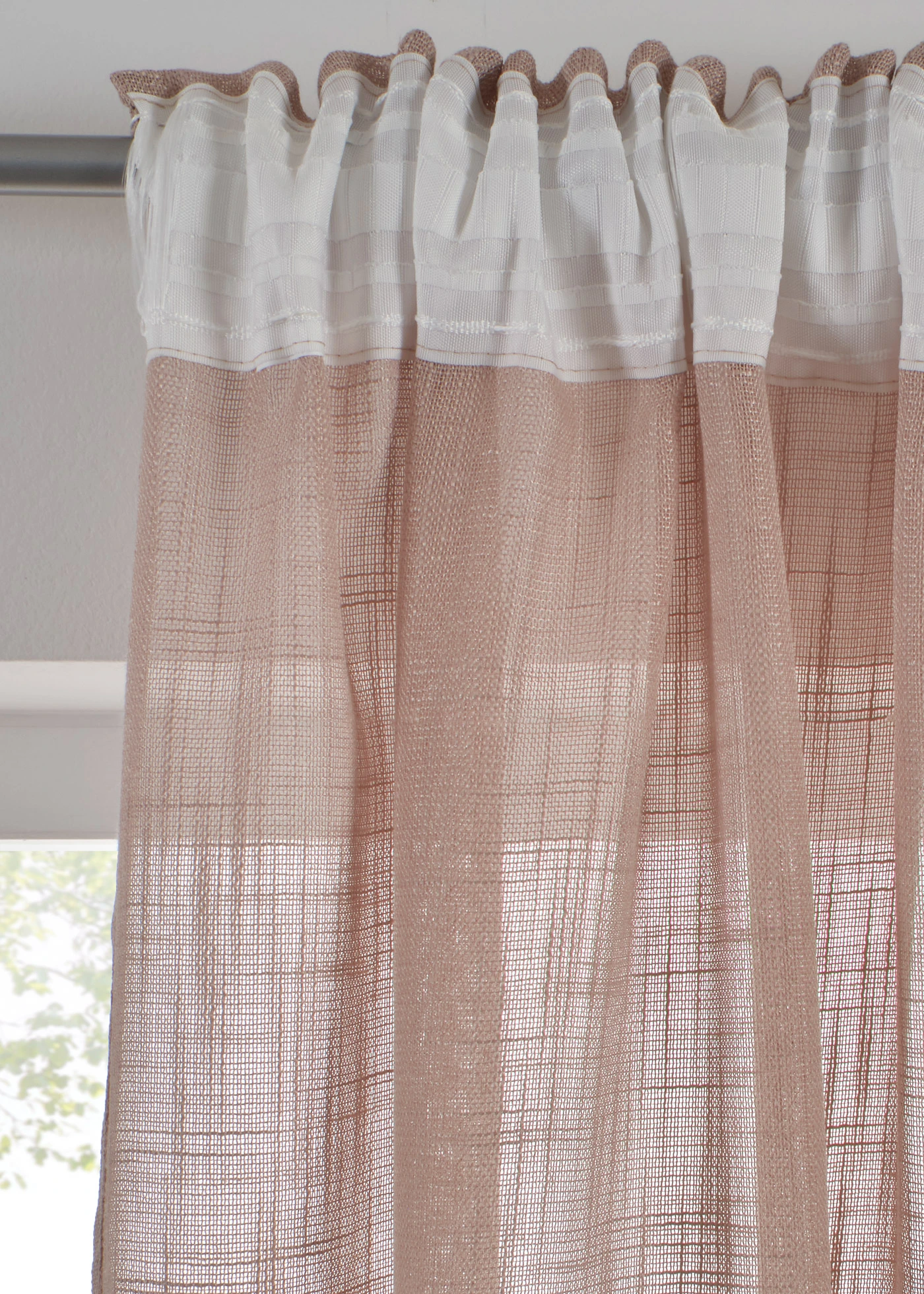 Panneau effet lin avec polyester recyclé (lot de 2) • taupe clair • Boutique bonprix