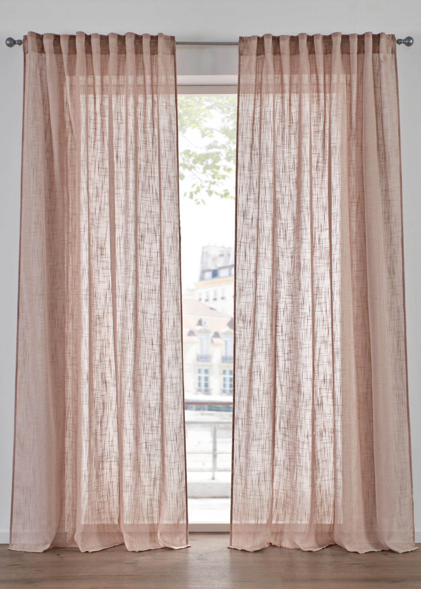 Lot de 2 rideaux texturés • taupe clair • Boutique bonprix