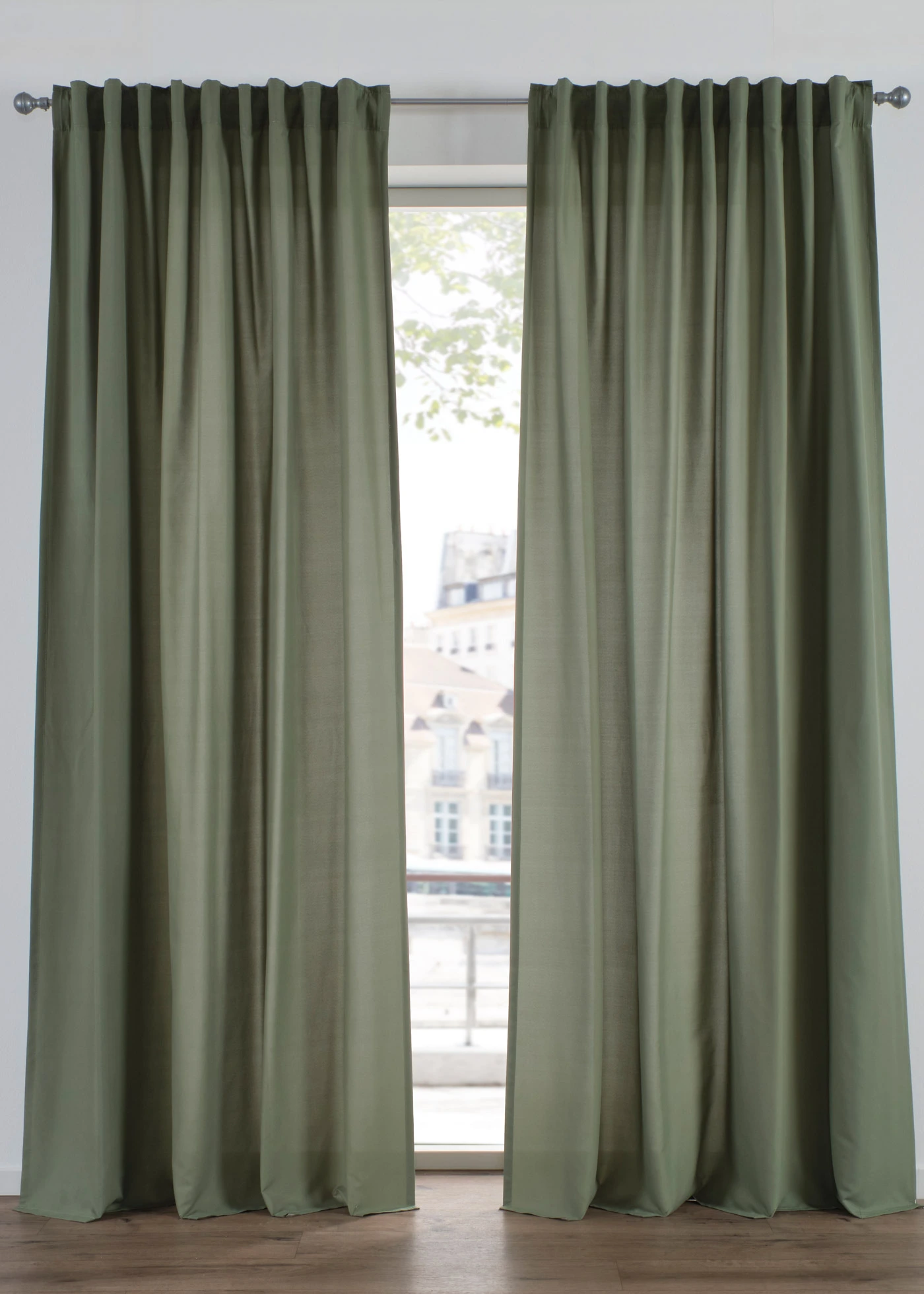 Lot de 2 rideaux en microfibre • olive • Boutique bonprix