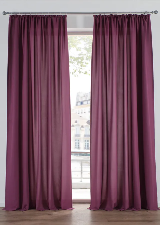 Gordijnen van microvezel (2 stuks) • aubergine • bonprix online shop
