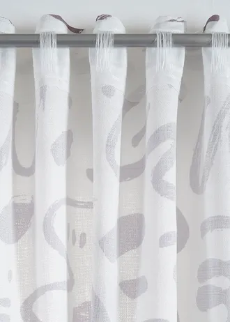 Voilage texturé (1 pce), aussi en extra long • gris/blanc • Boutique bonprix
