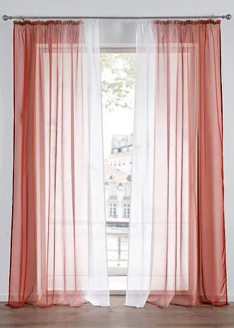 Lot de 2 voilages en tissu léger, aussi en XXL • caramel • Boutique bonprix