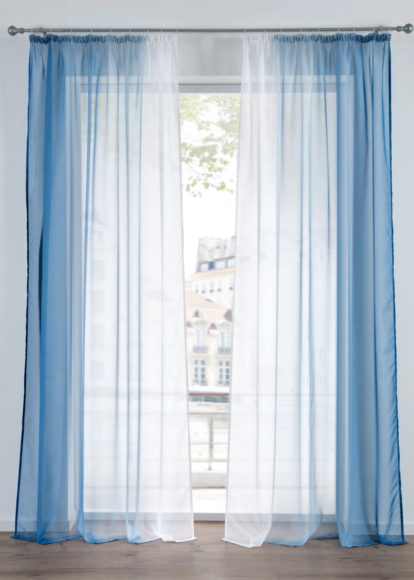 Lot de 2 voilages en tissu léger, aussi en XXL • bleu clair • Boutique bonprix