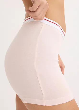 Lot de 4 boxers coton mi-longs pour femme • noir + rose clair + sureau + gris pierre • Boutique bonprix