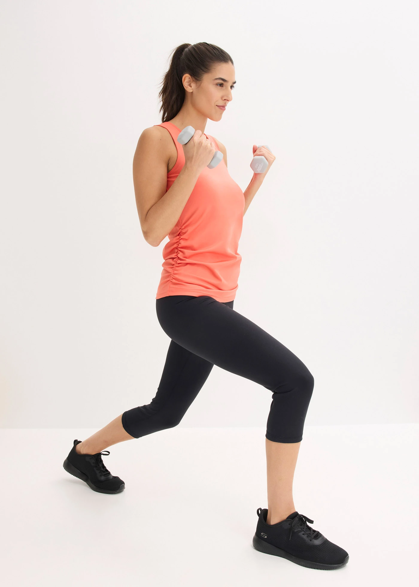 Sporttop met plooien, sneldrogend • lichtrood • bonprix online shop