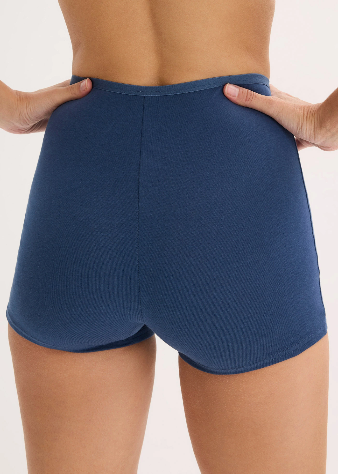 Vysoké boxerky (4 ks) s mäkkou bavlnou • sýta modrá + svetlosivá melírovaná • obchod bonprix