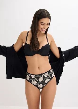 Maxi nohavičky s komfortnou bavlnou (4 ks) • čierna potlačená • obchod bonprix