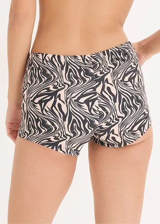 Damesboxershorts van glad microvezel (set van 4), Kleur: zebraprint zwart