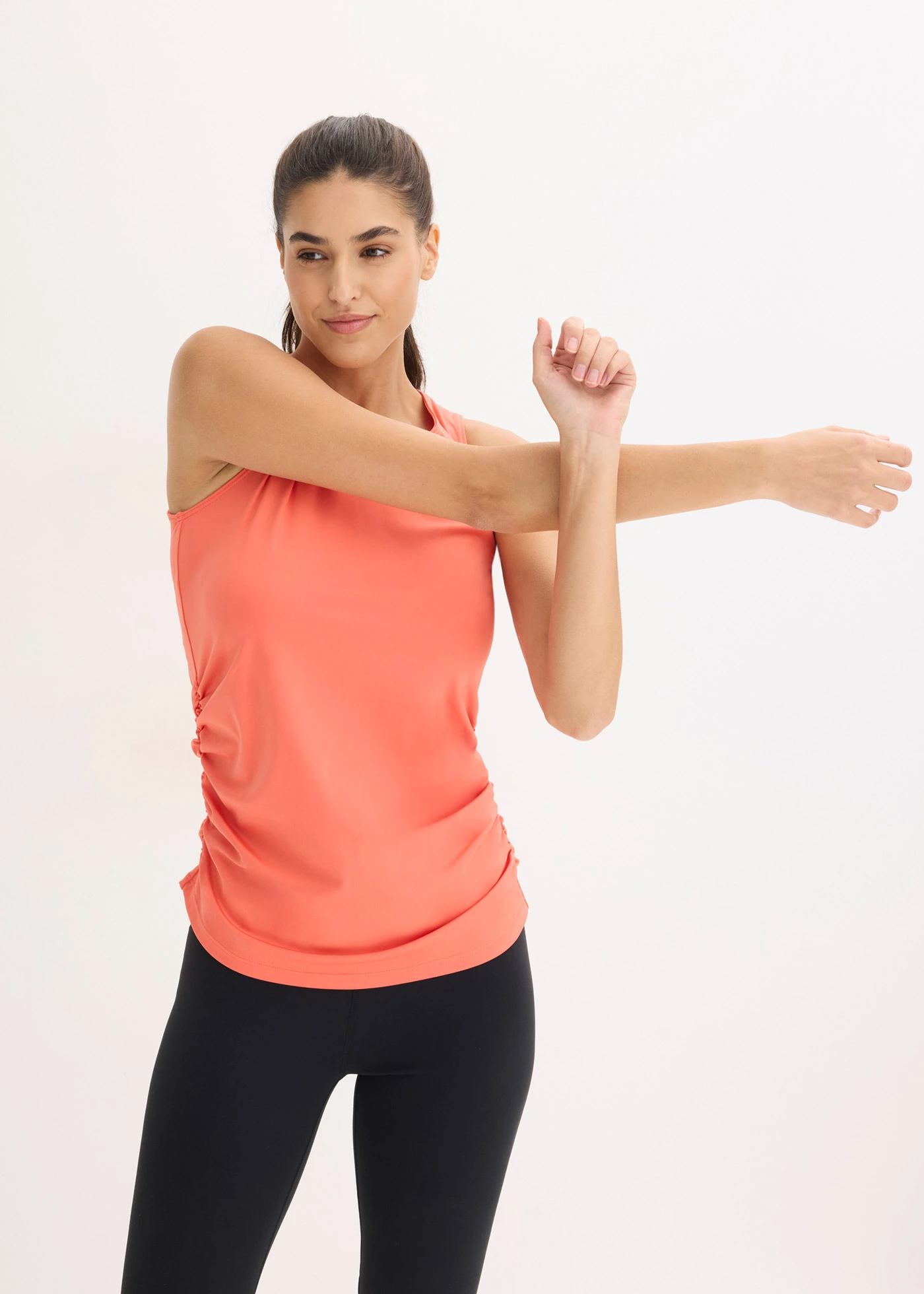 Sporttop met plooien, sneldrogend • lichtrood • bonprix online shop