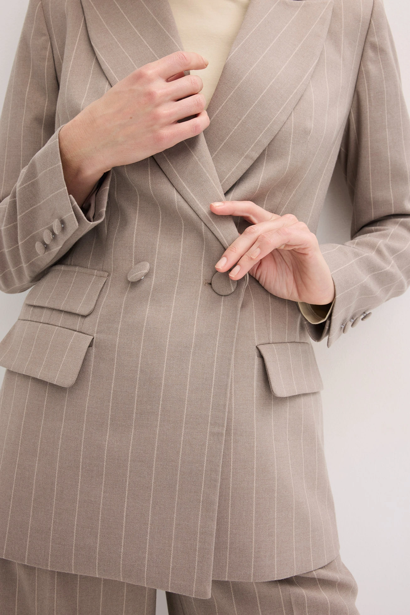 Żakiet w paski • szarobrązowy-biały perłowy w paski • sklep bonprix