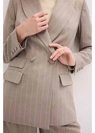 Blazer à rayures tennis • taupe/blanc nacré rayé • Boutique bonprix