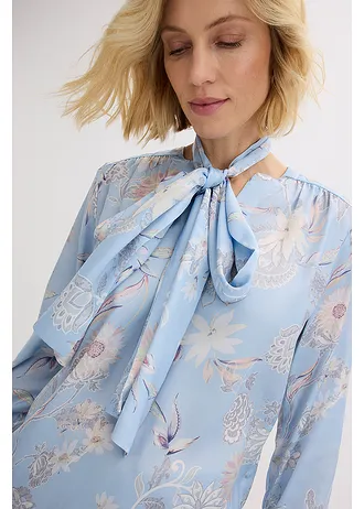 Tunică din satin fin • albastru pudrat-bej nisipiu mat • magazin bonprix