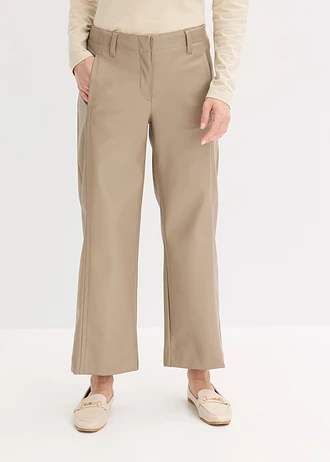 Jupe-culotte en tissu enduit, Couleur: taupe