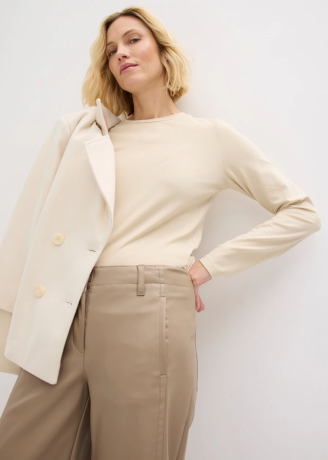 Jupe-culotte en tissu enduit • taupe • product-page.page-title-suffix