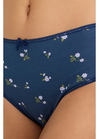 Chilot maxi din material cu bumbac pentru un plus de confort (5 perechi/pachet) • albastru floral + lavandă deschis + albastru • magazin bonprix