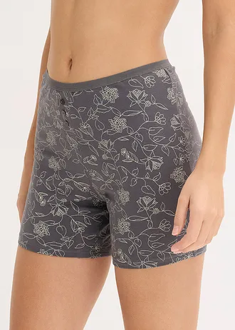 Dlhé dámske boxerky (4 ks) • sivá potlačená • obchod bonprix