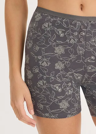 Dlhé dámske boxerky (4 ks) • sivá potlačená • obchod bonprix