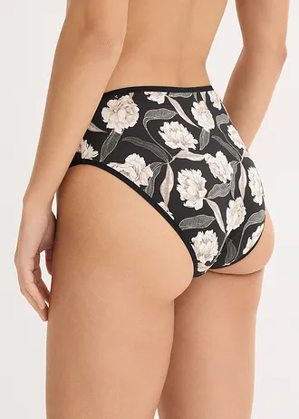 Maxislip met comfortabel katoen (4 stuks), Kleur: zwart gedessineerd