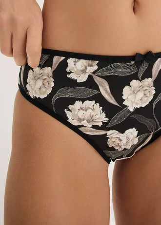 Maxikalhotky s pohodlnou bavlnou (4 ks v balení) • černá s potiskem • bonprix obchod