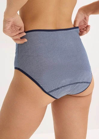 Chilot Panty Maxi pentru menstruație, cu putere medie de absorbție (set/3 buc.) • albastru marin cu dungi + albastru marin • magazin bonprix
