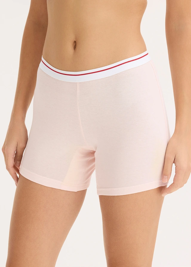 Damesboxer van comfortabel katoen, halflang (set van 4) • zwart+lichtroze+vlierbes+steengrijs • product-page.page-title-suffix