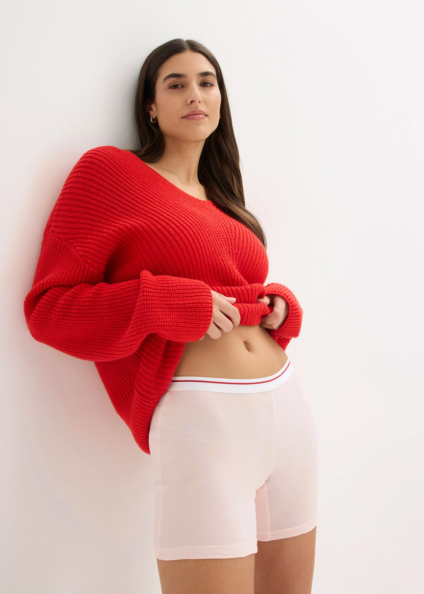 Damesboxer van comfortabel katoen, halflang (set van 4) • zwart+lichtroze+vlierbes+steengrijs • bonprix online shop