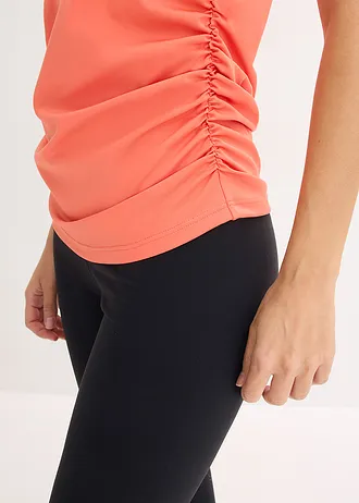 Sportovní top s řasením, rychleschnoucí • světle červená • bonprix obchod