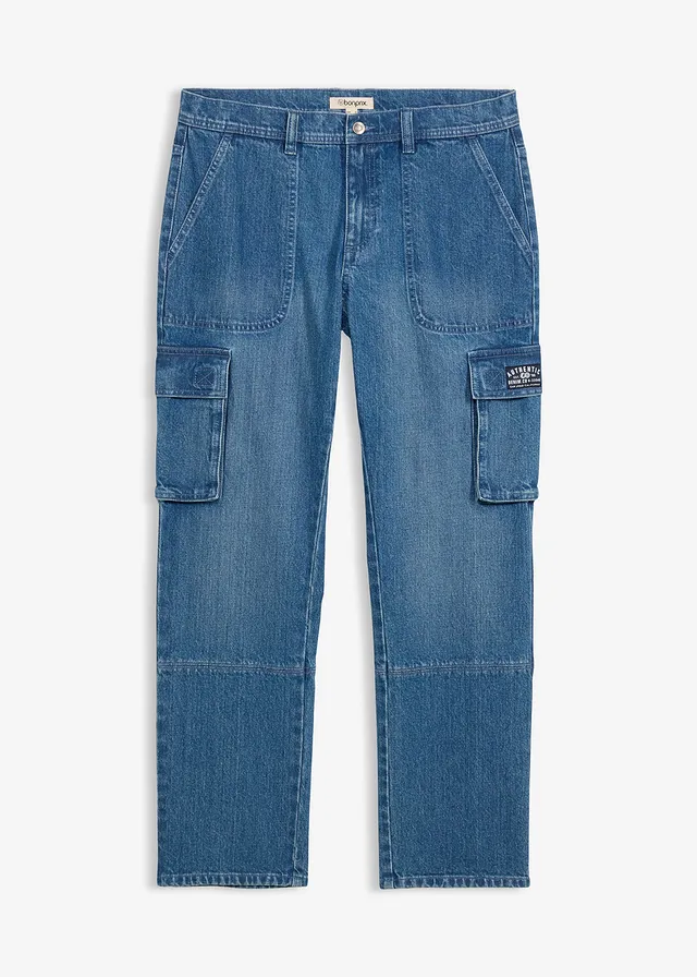 Blugi cargo stretch Relaxed Fit, straight