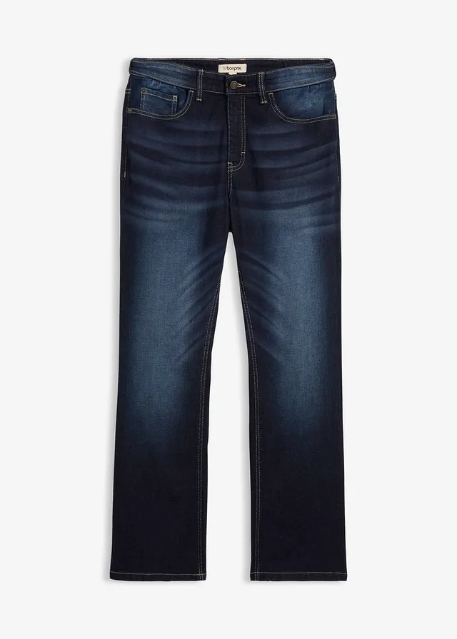 Jean classique à taille élastiquée, bootcut • bleu foncé denim • Boutique bonprix