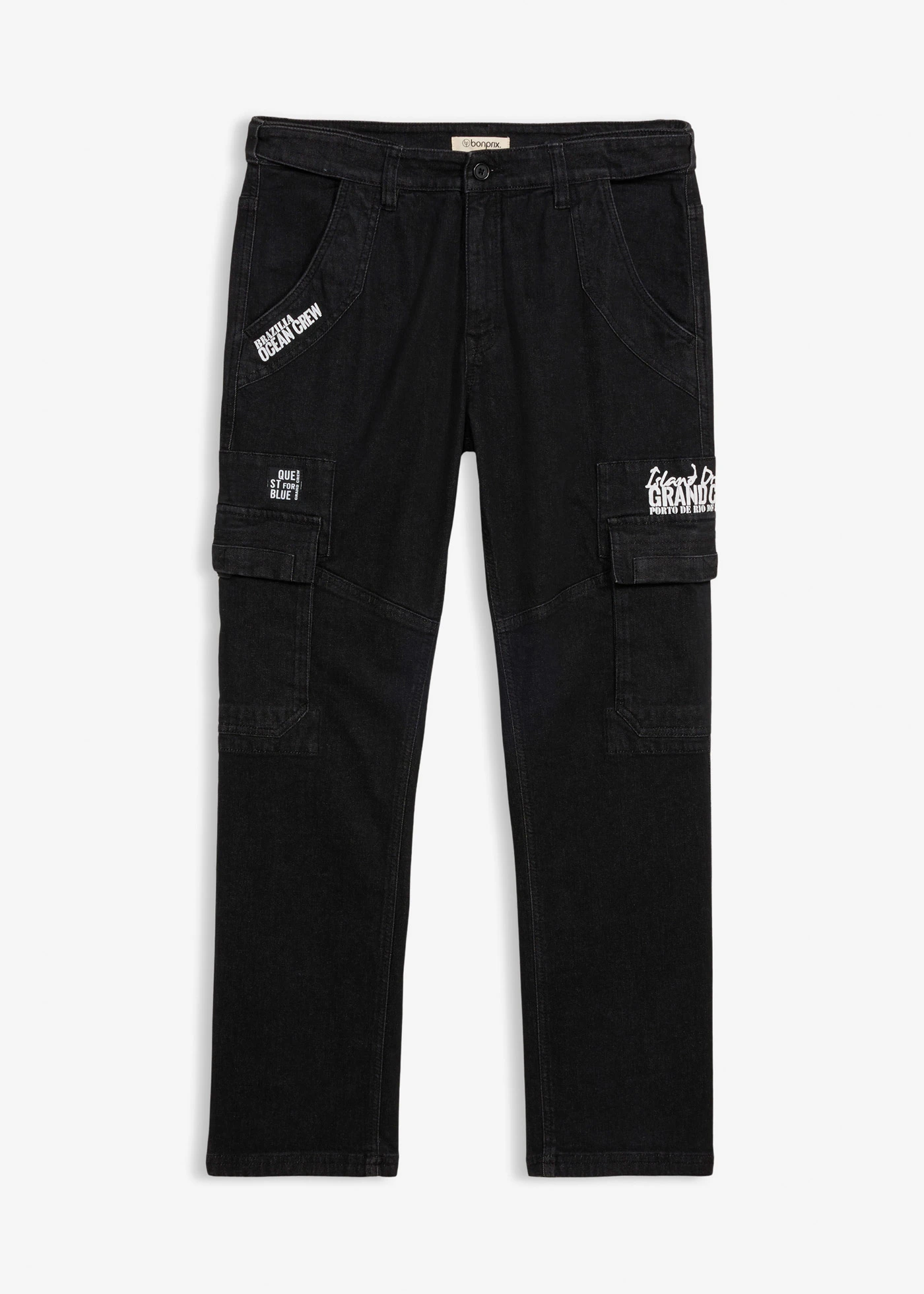 Relaxed fit stretch jeans met comfortband, straight • zwart denim • bonprix online shop