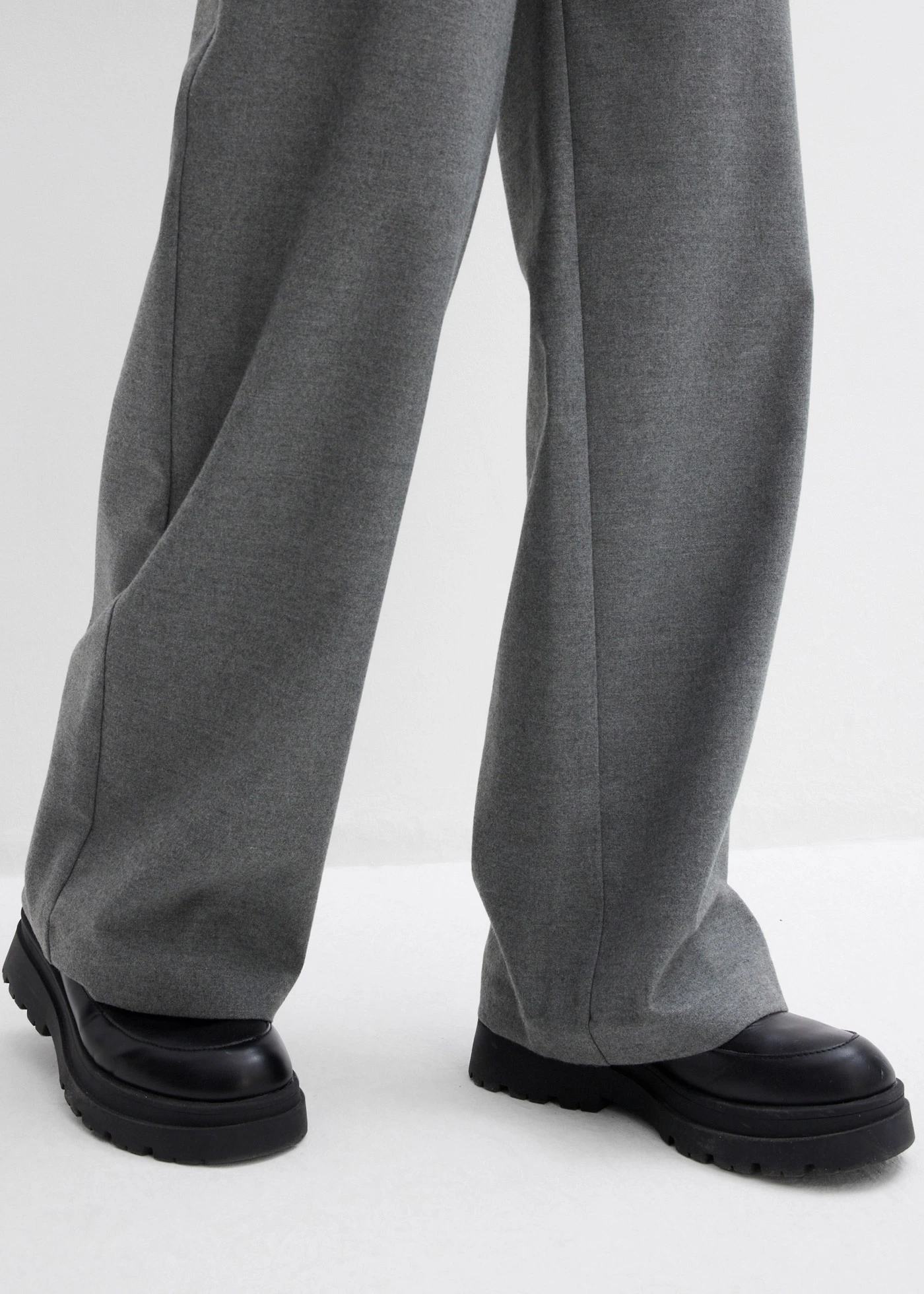 Pantaloni din amestec cu viscoză • gri închis melanj • magazin bonprix