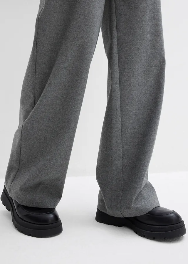 Pantaloni din amestec cu viscoză • gri închis melanj • magazin bonprix