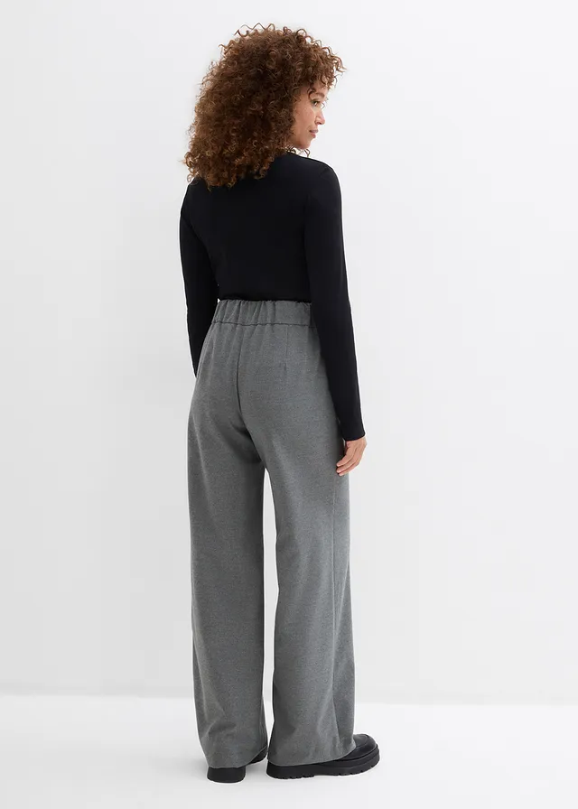 Pantaloni din amestec cu viscoză • gri închis melanj • magazin bonprix
